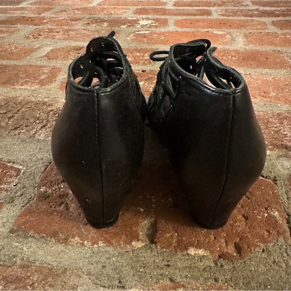 Dolce Vita Black Lace-Up Boots with Gold Accents - Picture 5 of 13